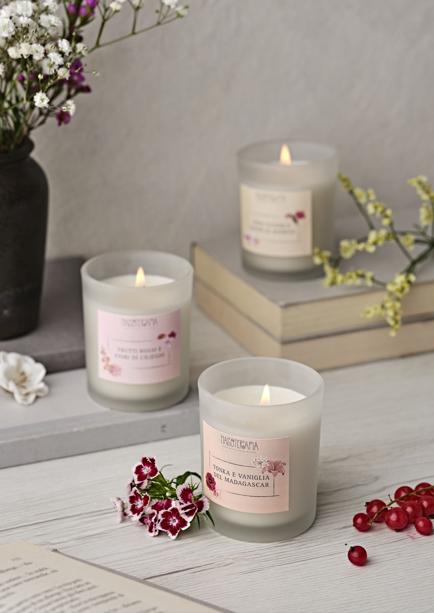 Set regalo da tre candele da 90 g - Erboristeria Armonhie